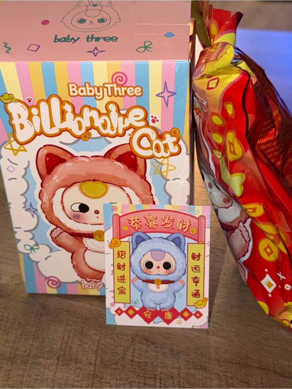 Baby Three Billionaire Cat Collectible Plush - Blue cat